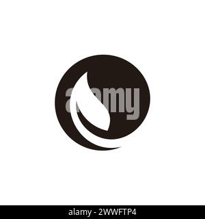 circle leaf silhouette simple geometric logo vector Stock Vector