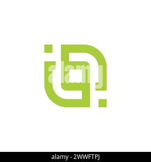 letter b q leaf ambigram logo vector Stock Vector