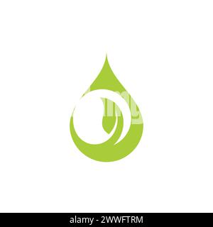 herbal extract leaf water symbol logo vector Stock Vector
