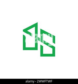 letter es linked geometric line logo vector Stock Vector