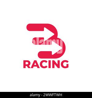 fast arrow racing red simple logo vector Stock Vector