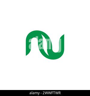 letter n nature leaf abstract simple logo vector Stock Vector