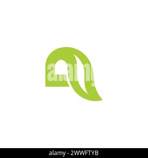 building abstract green leaf simple logo vector Stock Vector