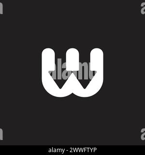 letter w down arrow point symbol logo vector Stock Vector