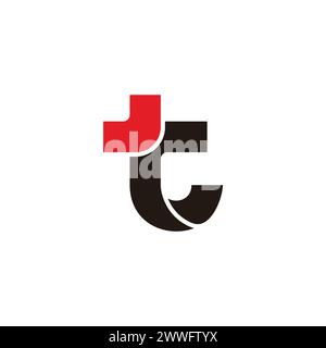 letter t arrow 3d flat simple logo vector Stock Vector