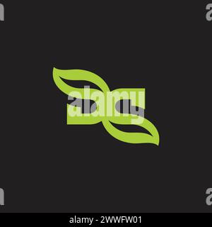 letter dc ambigram leaf green logo vector Stock Vector