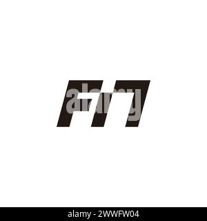 letter fm linked geometric font logo vector Stock Vector