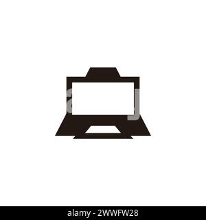 triangle laptop monitor pc symbol logo vector Stock Vector