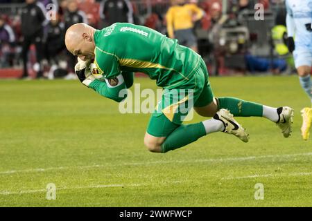 Toronto, Ontario, Canada. 23rd Mar, 2024. Brad Guzan #1 in action during the MLS game between Toronto FC and Atlanta United at BMO field in Toronto. The game ended 2-0 (Credit Image: © Angel Marchini/ZUMA Press Wire) EDITORIAL USAGE ONLY! Not for Commercial USAGE! Credit: ZUMA Press, Inc./Alamy Live News Stock Photo