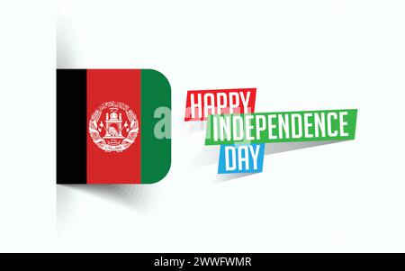 Happy Independence Day of Afghanistan Vector illustration, national day poster, greeting template design Stock Vector