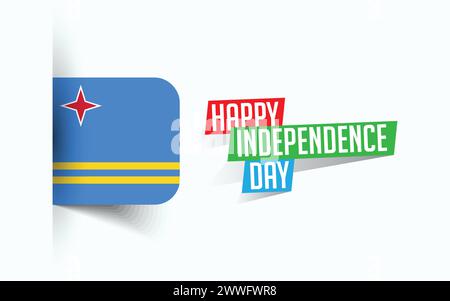 Happy Independence Day of Aruba Vector illustration, national day poster, greeting template design, EPS Source File Stock Vector