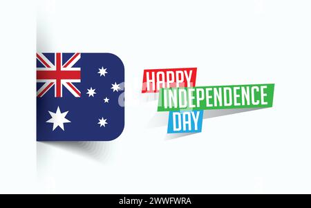 Happy Independence Day of Australia Vector illustration, national day poster, greeting template design, EPS Source File Stock Vector