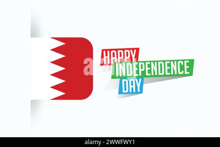 Happy Independence Day of Bahrain Vector illustration, national day poster, greeting template design, EPS Source File Stock Vector