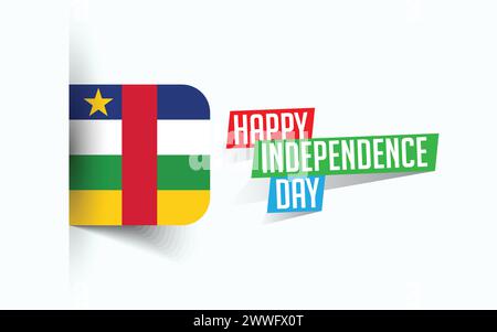 Happy Independence Day of Central African Republic Vector illustration, national day poster, greeting template design, EPS Source File Stock Vector