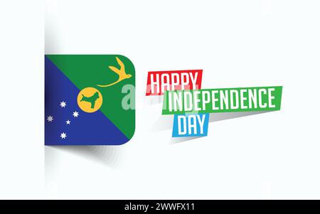 Happy Independence Day of Christmas Islands Vector illustration, national day poster, greeting template design, EPS Source File Stock Vector