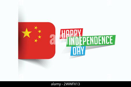 Happy Independence Day of China Vector illustration, national day poster, greeting template design, EPS Source File Stock Vector