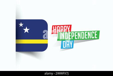 Happy Independence Day of Curacao Vector illustration, national day poster, greeting template design, EPS Source File Stock Vector