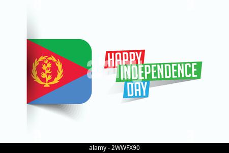 Happy Independence Day of Eritrea Vector illustration, national day poster, greeting template design, EPS Source File Stock Vector