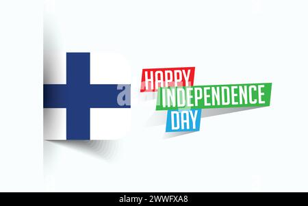 Happy Independence Day of Finland Vector illustration, national day poster, greeting template design, EPS Source File Stock Vector