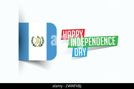 Happy Independence Day of Guatemala Vector illustration, national day poster, greeting template design, EPS Source File Stock Vector