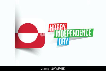 Happy Independence Day of Greenland Vector illustration, national day poster, greeting template design, EPS Source File Stock Vector