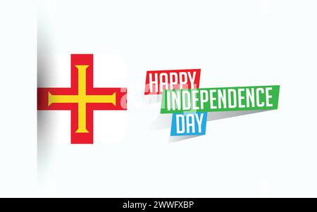Happy Independence Day of Guernsey Vector illustration, national day poster, greeting template design, EPS Source File Stock Vector