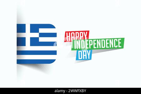 Happy Independence Day of Greece Vector illustration, national day poster, greeting template design, EPS Source File Stock Vector