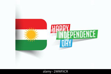 Happy Independence Day of Iraqi Kurdistan Vector illustration, national day poster, greeting template design, EPS Source File Stock Vector