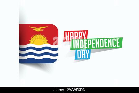 Happy Independence Day of Kiribati Vector illustration, national day poster, greeting template design, EPS Source File Stock Vector