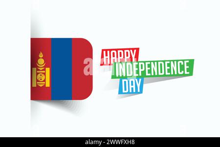 Happy Independence Day of Mongolia Vector illustration, national day poster, greeting template design, EPS Source File Stock Vector