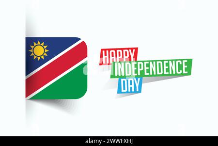 Happy Independence Day of Namibia Vector illustration, national day poster, greeting template design, EPS Source File Stock Vector