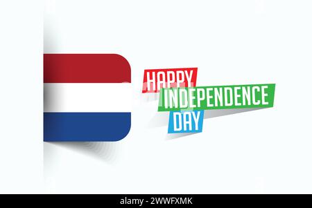 Happy Independence Day of Luxembourg Vector illustration, national day poster, greeting template design, EPS Source File Stock Vector
