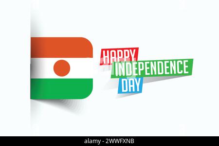 Happy Independence Day of Niger Vector illustration, national day poster, greeting template design, EPS Source File Stock Vector