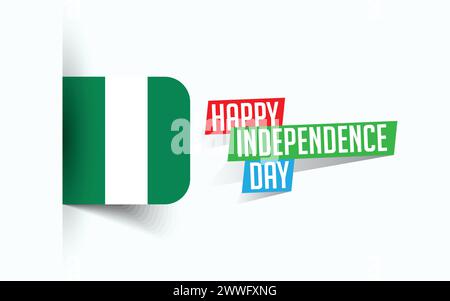Happy Independence Day of Nigeria Vector illustration, national day poster, greeting template design, EPS Source File Stock Vector
