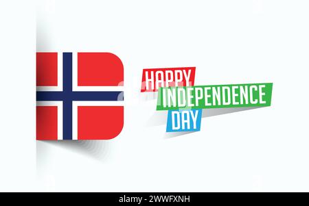 Happy Independence Day of Norway Vector illustration, national day poster, greeting template design, EPS Source File Stock Vector