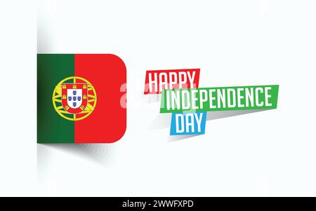 Happy Independence Day of Portugal Vector illustration, national day poster, greeting template design, EPS Source File Stock Vector