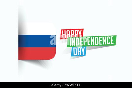 Happy Independence Day of Russia Vector illustration, national day poster, greeting template design, EPS Source File Stock Vector