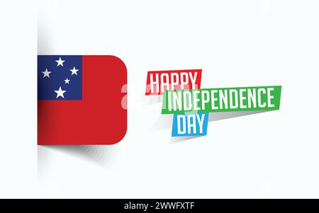 Happy Independence Day of Samoa Vector illustration, national day poster, greeting template design, EPS Source File Stock Vector