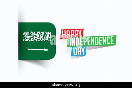 Happy Independence Day of Saudi Arabia Vector illustration, national day poster, greeting template design, EPS Source File Stock Vector