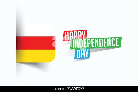 Happy Independence Day of South Ossetia Vector illustration, national day poster, greeting template design, EPS Source File Stock Vector