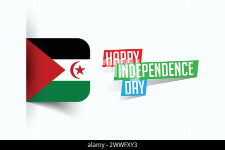 Happy Independence Day of Sahrawi Arab Democratic Republic Vector illustration, national day poster, greeting template design, EPS Source File Stock Vector