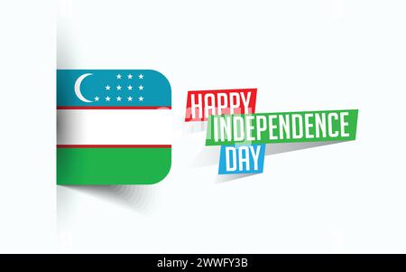 Happy Independence Day of Uzbekistan Vector illustration, national day poster, greeting template design, EPS Source File Stock Vector