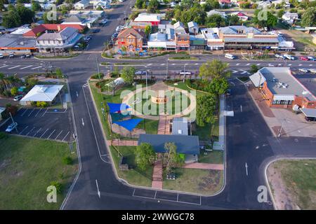 Aerial of ANZAC Park Miles Queensland Australia Stock Photo