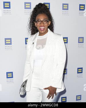 Los Angeles, USA. 24th Mar, 2024. Kelley Robinson, President, Human Rights Campaign arrives at the Human Rights Campaign's 2024 Los Angeles Dinner held at the Fairmont Century Plaza in Los Angeles, CA on Saturday, ?March 24, 2024. (Photo By Sthanlee B. Mirador/Sipa USA) Credit: Sipa USA/Alamy Live News Stock Photo