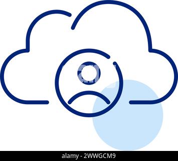 Cloud user icon. Personal account data synchronization. Remote document storage and information access. Pixel perfect Stock Vector