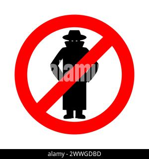 Stop spy. Ban secret agent! Danger road sign Stock Vector