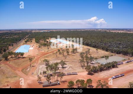 The Gums GrainCorp Depot on the  Darling Downs Queensland Australia Stock Photo