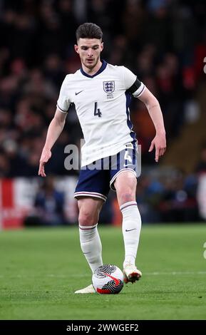 London, UK. 23rd Mar, 2024. Declan Rice of England during the International Friendly match at Wembley Stadium, London. Picture credit should read: David Klein/Sportimage Credit: Sportimage Ltd/Alamy Live News Stock Photo