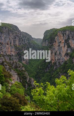 Vikos Gorge in Pindus Mountains, Greece Stock Photo