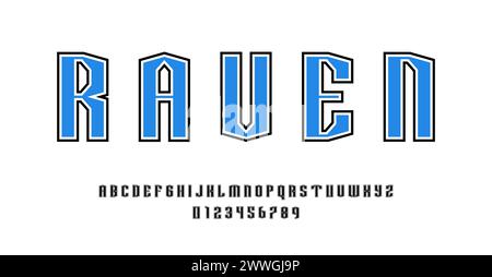 Set of alphabets font letters and numbers modern abstract vector illustration Stock Vector